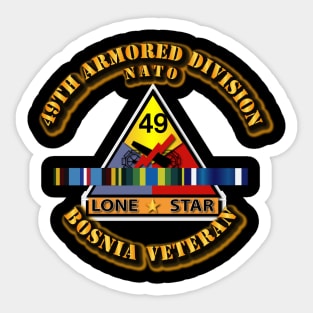 49th Armored Division w Bosnia SVC Ribbons Sticker